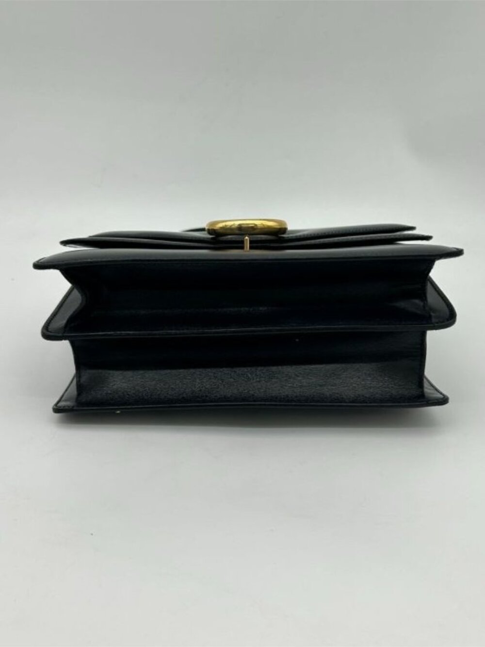 Celine Vintage Double Flap Handbag Small Leather Black - Picture 6 of 13